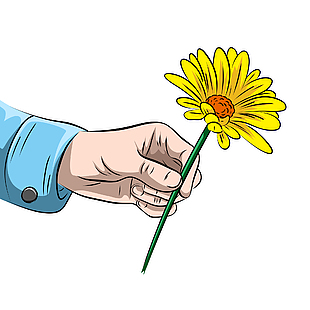 手繪卡通簡(jiǎn)約雛菊插畫設(shè)計(jì)