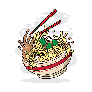 骨汤拉面插画