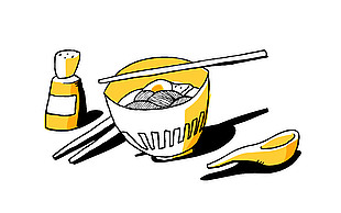 簡(jiǎn)單拉面裝飾插畫
