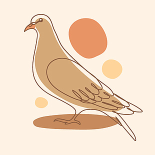 简约线条鸟类插画设计元素