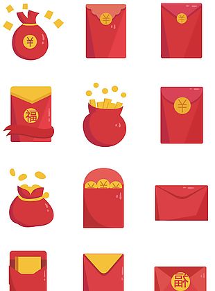 卡通紅包矢量圖素材