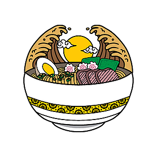 高湯牛肉拉面插畫