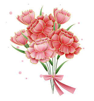创意红色主题鲜花花束元素