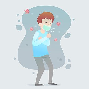 發燒打寒顫插畫