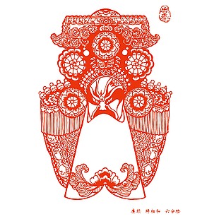 戏剧脸谱剪纸廉颇将相和六分脸