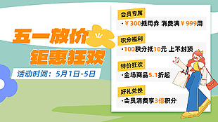 五一放價鉅惠狂歡促銷展板設計