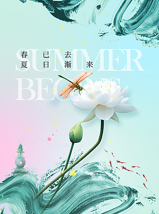 春已去夏日漸來(lái)立夏傳統(tǒng)節(jié)氣海報(bào)