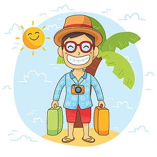 度假旅游旅拍人物元素