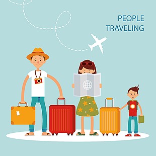 创意旅行人物插图素材