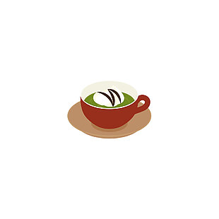 簡約日式抹茶插畫
