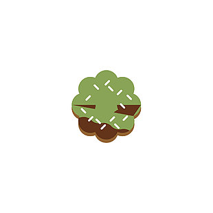 抹茶甜甜圈插畫