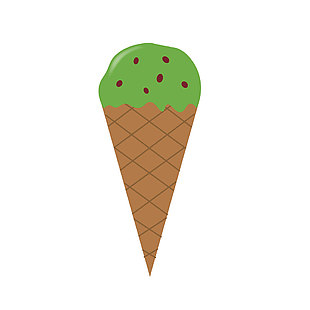 抹茶冰淇淋插畫