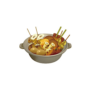 日式關東煮火鍋插畫
