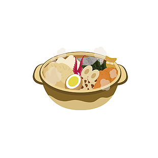 關東煮魚丸插畫