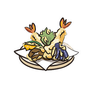 油炸天婦羅插畫