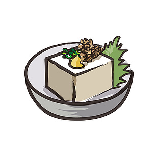 日式豆腐美食插畫