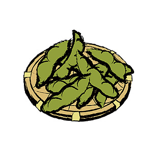 日料毛豆插畫