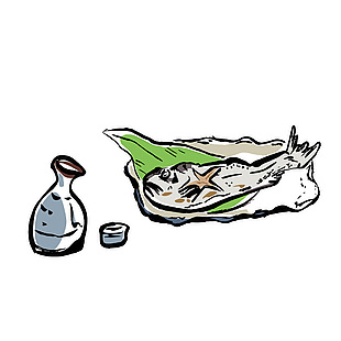 日料海鮮鯛魚插畫