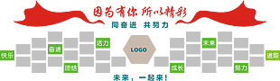 因为有你所以精彩企业文化墙