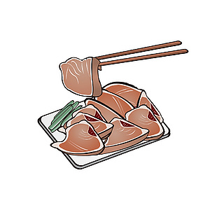 金枪鱼刺身插画