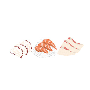 海鮮生魚片插畫
