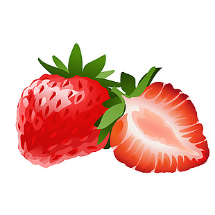新鮮草莓水果插畫