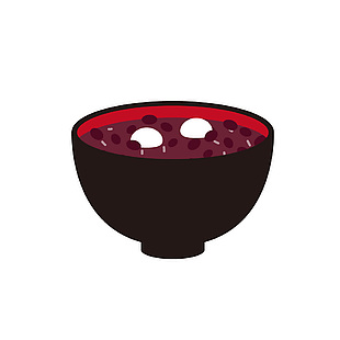 日本紅豆丸子湯插畫