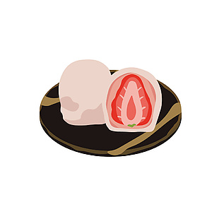 草莓糯米丸子插畫