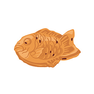 美味鯽魚餅插畫