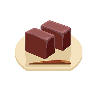 美味羊羹茶點插畫