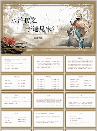 復古風水滸傳李逵見宋江讀書分享PPT課件