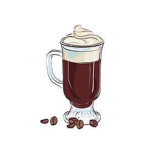 雪頂咖啡飲料插畫