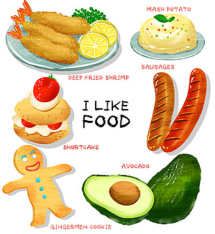 美味美食料理插畫