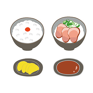 日本叉燒定食插畫