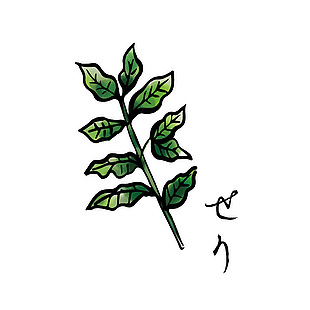 美食日料菜苗插畫