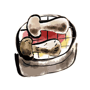 美味烤松茸插畫