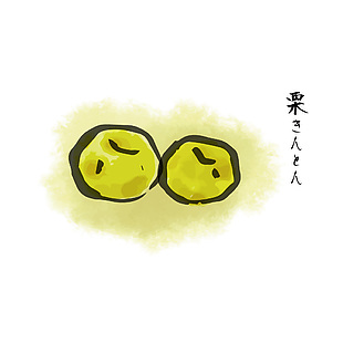 日式栗子美食插畫