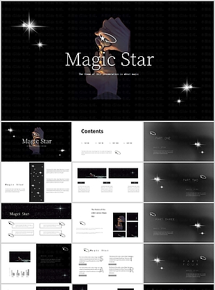 暗黑風魔法之星主題工作總結(jié)PPT模板