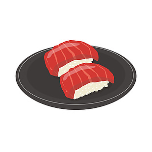美味金槍魚壽司插畫