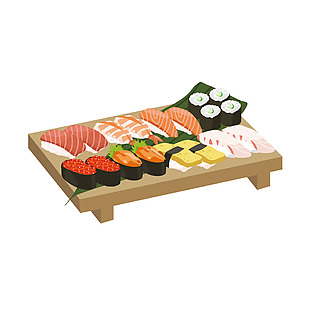 日本壽司美食插畫