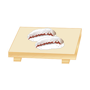 鰹魚片壽司插畫