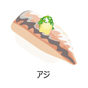 鯛魚壽司美食插畫