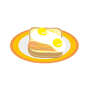 煎蛋吐司美食插畫