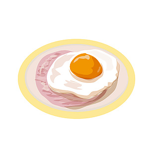 培根煎蛋美食早餐插畫