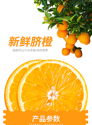 香甜多汁新鮮臍橙淘寶電商詳情頁素材
