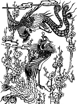 傳統(tǒng)鳳舞元素插畫