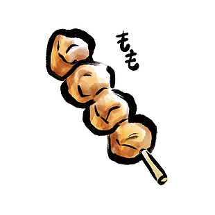 美味照燒雞肉串插畫