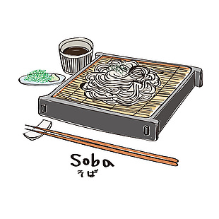 日式清水面插畫