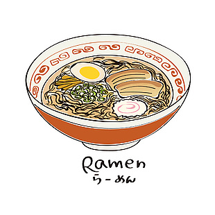 海鮮豚骨拉面插畫
