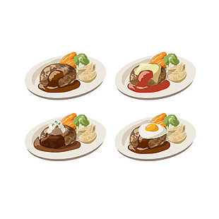 美味黑椒牛排插畫